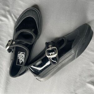 Vans Shiny Black Buckle Sneakers